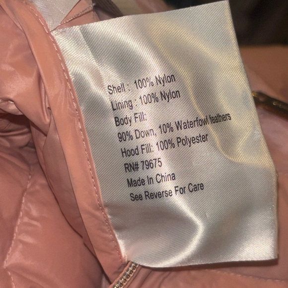 NWOT Michael Kors Blush Quilted Puffer Jacket Down/Feather Packable Filling - Picture 7 of 7